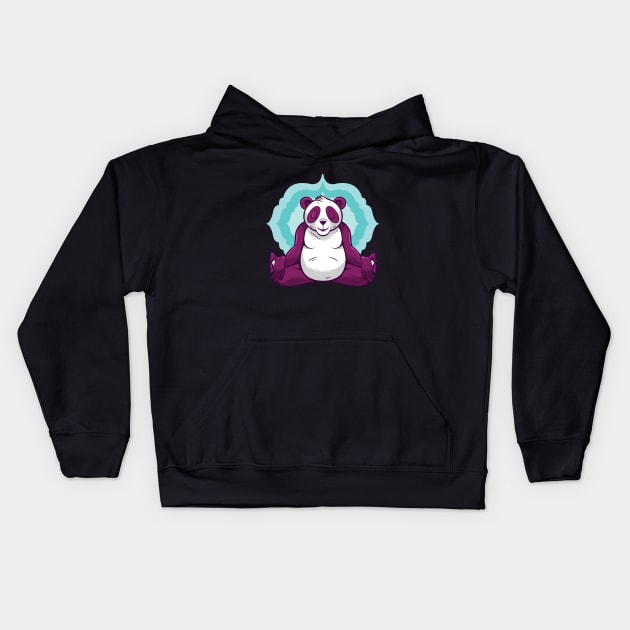 Panda yoga meditation funny Kids Hoodie by Midoart